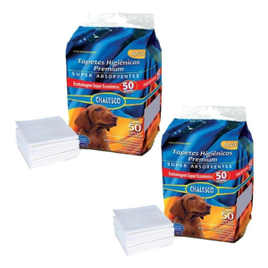 Kit 2 Tapetes Higiênicos Para Cães Chalesco - 50 Unidades cada na Casas Bahia