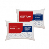 Kit 2 Travesseiros Em Poliéster Siliconizado Ortobom 45x65cm Fiber Team Branco na Carrefour