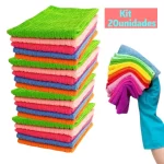Kit 20 Panos De Limpeza Microfibra Super Absorvente Multiuso na Shopee