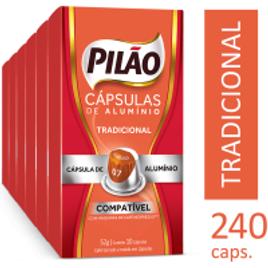 Kit 240 Cápsulas Café Pilão Tradicional 7  (Total 240  unidades) (Total 240  unidades) na Pilão
