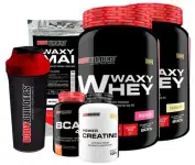 Kit 2x Waxy Whey 900g + BCAA 100g + Power Creatine 100g + Waxy Maize 800g + Coqueteleira Bodybuilders na Magazine Luiza