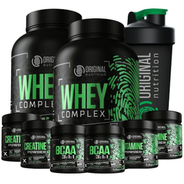 Kit 2X Whey Complex + 2X Bcaa + 2X Glutamin + 2X Crea + Shaker na Netshoes