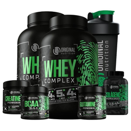 Kit 2X Whey Complex + Bcaa + Colágeno + Glutamina + Creatina + Shaker na Netshoes
