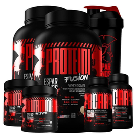 Kit 2x Whey Fusion + 2x Bcaa + 2x Glutamina + Shaker na Netshoes