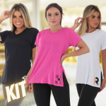 KIT 3 BLUSAS DRY FIT TAPA BUMBUM TECIDO POLIAMIDA RETÉM SUOR na Amazon