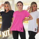 KIT 3 BLUSAS DRY FIT TAPA BUMBUM TECIDO POLIAMIDA RETÉM SUOR na Amazon