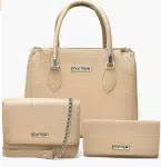 Kit 3 Bolsas Média Pequena e Carteira Couro Sintético ShopBag na Amazon