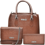 Kit 3 Bolsas Média Pequena e Carteira Couro Sintético ShopBag na Amazon