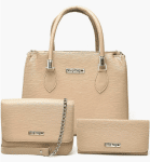 Kit 3 Bolsas: Média Pequena e Carteira – Couro Sintético na Amazon