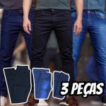 Kit 3 Calças Jeans Masculina Modelo Slim na Mercado Livre