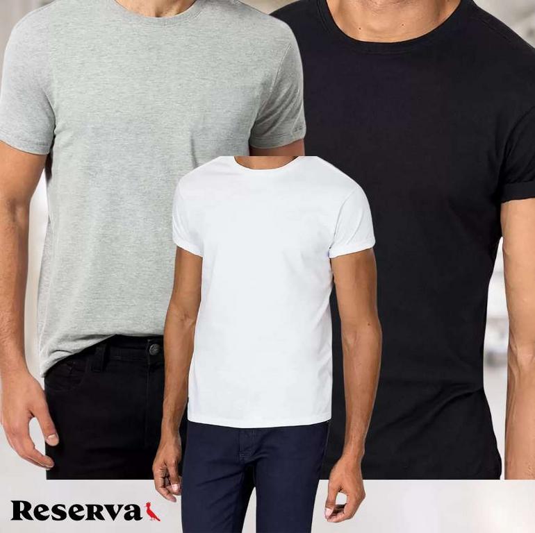 Kit 3 Camisetas Básicas Reserva na Magazine Luiza