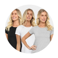 Kit 3 Camisetas Básicos Feminina - Preto na Netshoes