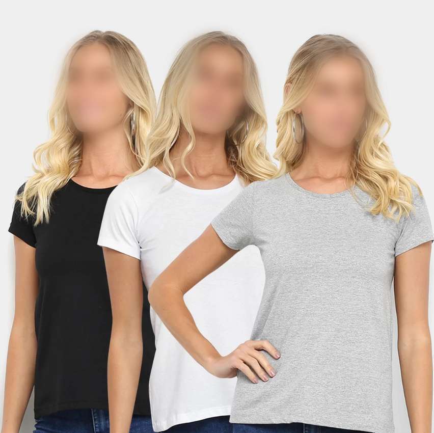 Kit 3 Camisetas Básicos Feminina na Zattini