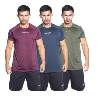Kit 3 Camisetas Masculina Dry Alpha Co - Vinho+Verde na Netshoes