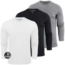Kit 3 Camisetas Masculinas Manga Longa Swag Algodão Premium na Decathlon