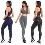 Kit 3 Conjuntos Calça Legging e Top Feminino Treino Fitness Leve na Amazon