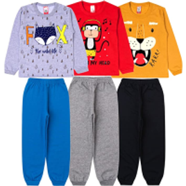 Kit 3 Conjuntos Infantis Moletom Menino - Martin Shop na Amazon