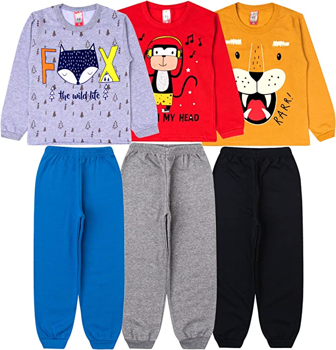 Kit 3 Conjuntos Infantis Moletom Menino – Martin Shop na Amazon
