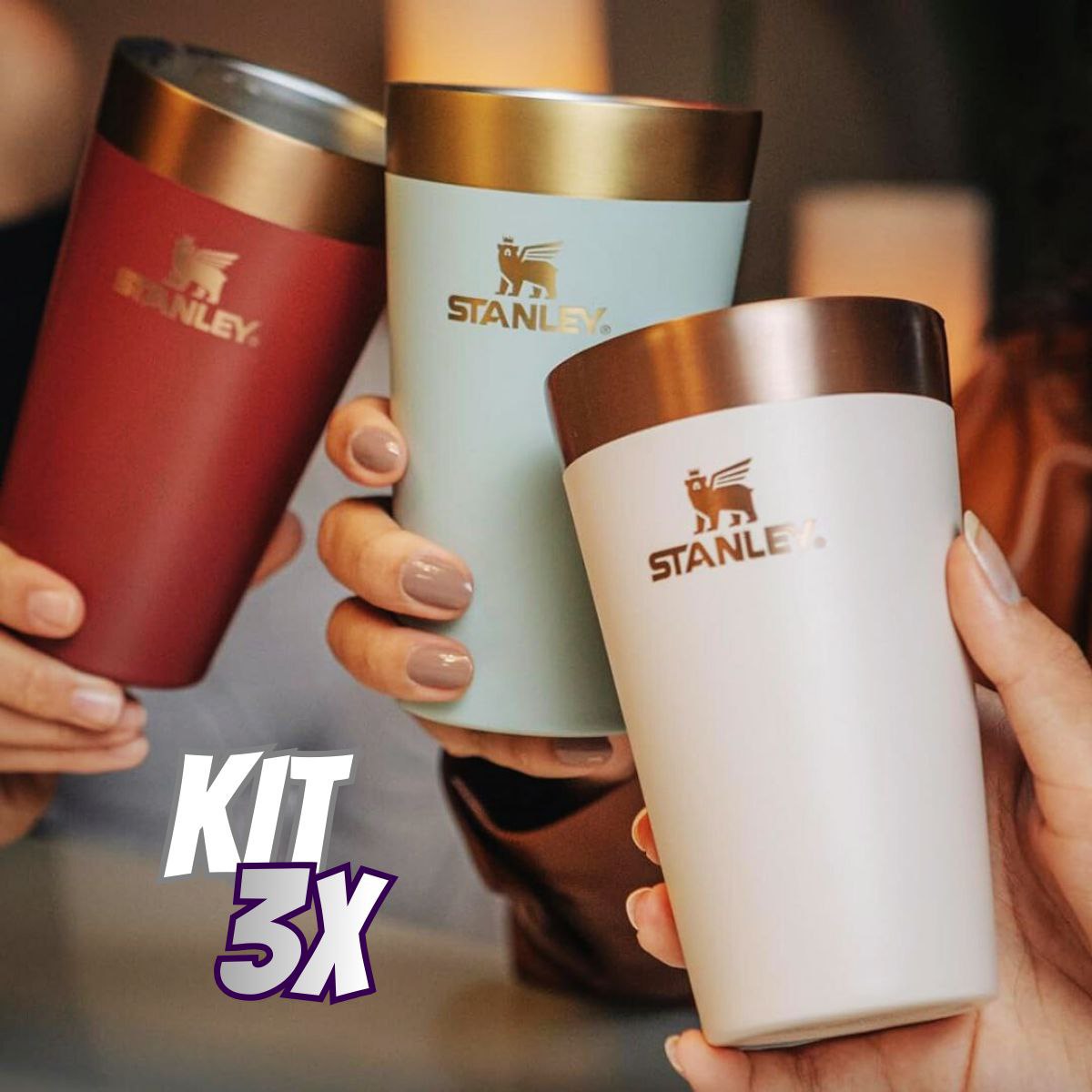 Kit 3 Copos Térmicos De Cerveja Gilded Pomegranate | 473ml na Stanley
