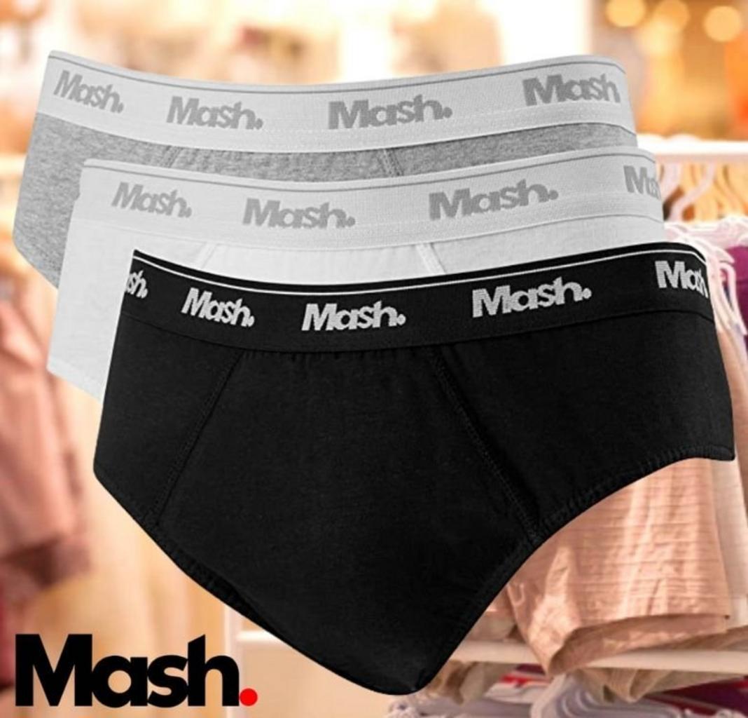Kit 3 Cuecas Slip Algodão, Mash, Masculino na Amazon