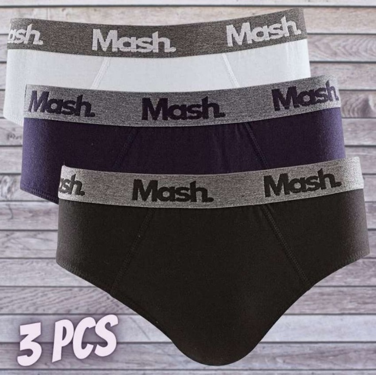 Kit 3 Cuecas Slip Algodão, Mash, Masculino na Amazon