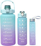 Kit 3 Garrafa De Água Squeeze Galão 2l Litros Motivacional Academia Colorida Antivazamento 3D Tie Dye Frases Português (Verde) na Amazon