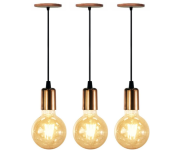 Kit 3 Pendentes Luminária Alumínio Retrô – Cobre na Amazon