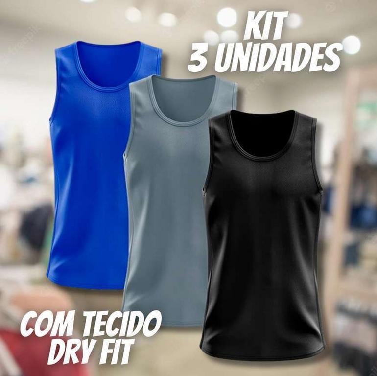 Kit 3 Regatas Dry Fit Lisa Básica Proteção Solar UV Térmica Camiseta Treino Academia Ciclismo 834 na Amazon