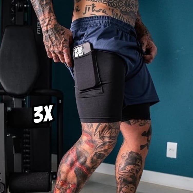 Kit 3 Shorts Masculino 2 em 1 Fitness Bermuda Para Treino na Amazon