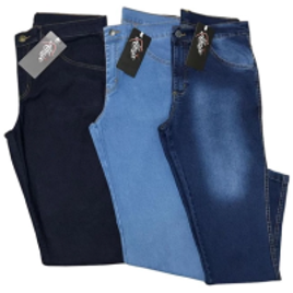 Kit 3 Unidades Calças Jeans Masculinas Slim Fit com Lycra - Almix na Americanas