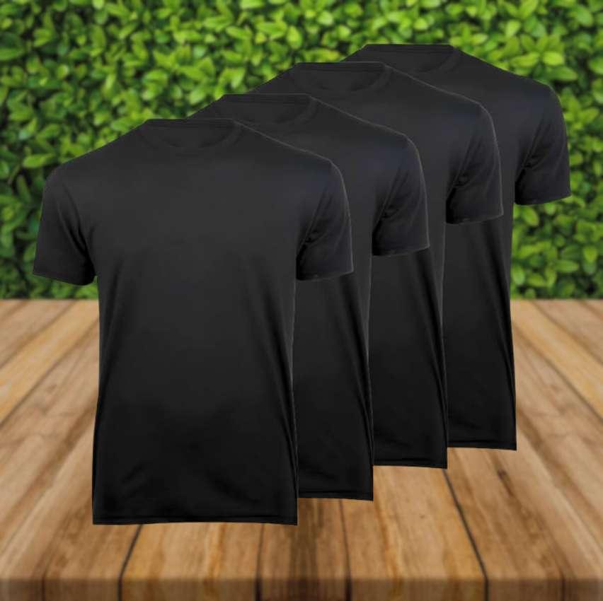 Kit 4 Camisetas Masculinas Básicas Conforto Lisas Poliéster Premium na Amazon