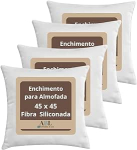Kit 4 Enchimento para Almofadas Fibra Siliconada 45×45 cm na Amazon