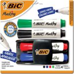 Kit 4 Marcadores de Quadro Branco BIC Marking Cores Clássicas + 1 Apagador, Ponta Resistente, Apaga Fácil na Amazon