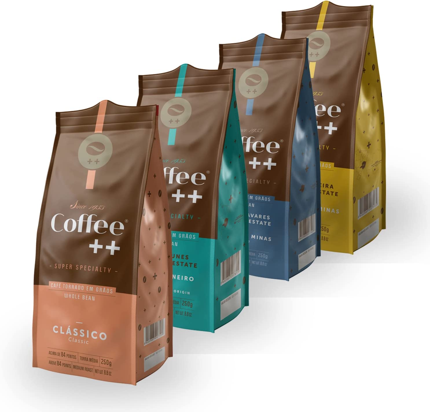 Kit 4 Pacotes Clássico e Fazendas 1 Clássico + 1 Chapada de Minas + 1 Mantiqueira de Minas + 1 Cerrado 250g Cada – Coffee Mais na Amazon