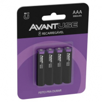 Kit 4 Pilhas Recarregável AAA Palito 1000MAH 1.2V Avant Use na Shopee