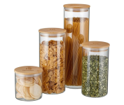 Kit 4 Potes de Vidro Electrolux Herméticos Porta-Mantimentos com Tampa de Bambu na Amazon