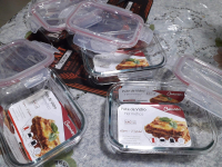 KIT 4 Potes de Vidro Retangular com Tampa Hermética 640ml Cor:Branco (QH) na Amazon