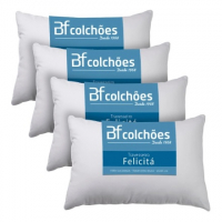 Kit 4 Travesseiro Fibra Siliconada Antialérgico Macio 45x65cm Bf Colchões na Americanas