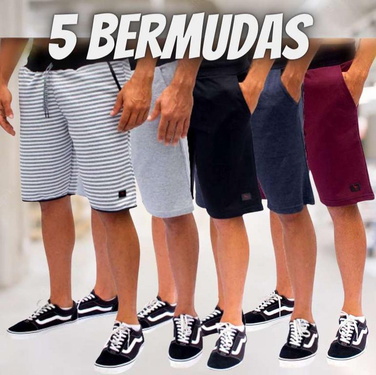 Kit 5 Bermuda Moletom Academia Treino Masculina Original Ducam na Amazon