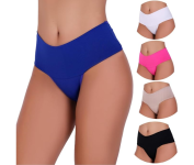 Kit 5 Calcinhas Cintura Alta Compressão Cós Alto Fitness Power Zero Barriga Pala Cós Duplo na Amazon