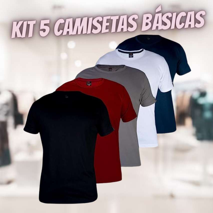 Kit 5 Camiseta Básica Masculina Original Ducam na Amazon