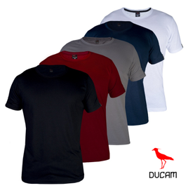 Kit 5 Camisetas Básica Masculina Academia Lisas Ducam Cores Sortidas na Shopee