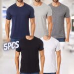 Kit 5 Camisetas Básicas Gola C, Basicamente, Masculino na Amazon