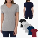 Kit 5 Camisetas Feminina Babylook Básica Algodão Gola V By Zaroc na Amazon