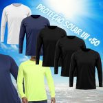 Kit 5 Camisetas Masculina DF Fit Manga Longa Segunda Pele Proteção Solar UV 50+ na Amazon