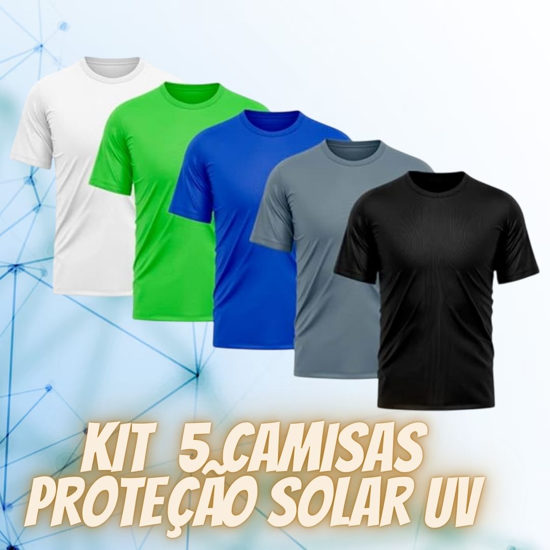 Kit 5 Camisetas Masculina Dry Fit Proteção Solar UV Básica Lisa Treino Academia Ciclismo Camisa na Amazon