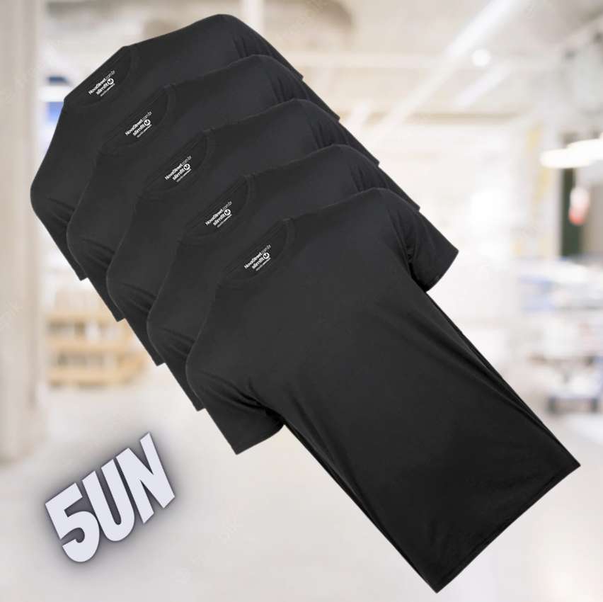 Kit 5 Camisetas Masculinas Básica Lisa Algodão 30.1 Premium na Amazon