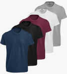 Kit 5 Camisetas Masculinas Slim Gola Algodão Premium Coloridas na Amazon