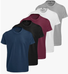 Kit 5 Camisetas Masculinas Slim Gola Algodão Premium na Amazon