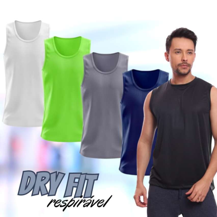 Kit 5 Regatas Masculina Lisa Básica Dry Academia Treino Esporte Camisa Camiseta Blusa Esportiva Corrida Bike na Amazon